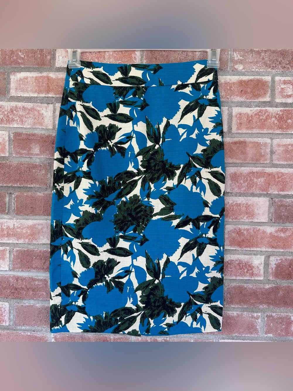 J. Crew NEW No. 2 Pencil Skirt Blue Floral Women’s 00 Office Professional